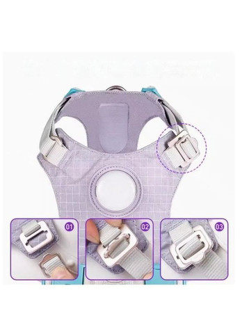 Шлея для собак TLH6771 з LED-підсвіткою та тримачем для GPS-трекера Фіолетовий, S Truelove (373444089)