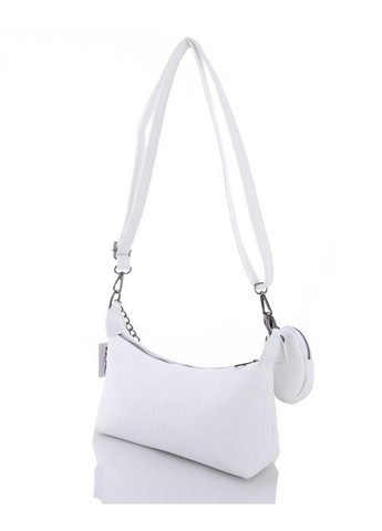 Женская белая сумка кросс-боди с ручкой-цепочкой и кошельком «Лойс» экокожа под крокодила WeLassie (298570205)