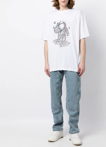 Белая футболка oversize мужская белая Trace of Space