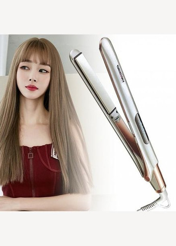 Профессиональная плойка щипцы для выпрямления волос с турмалиновым покрытием GM407 Pro Серебристый Geemy (306716738)