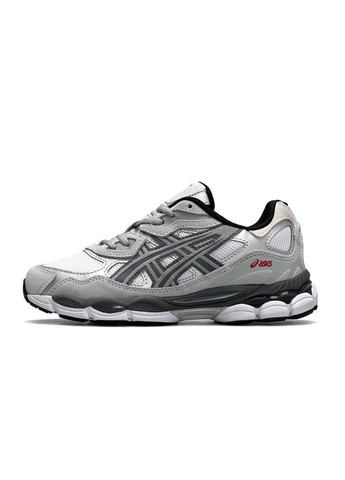 Білі Осінні кросівки чоловічі asics gel - nyc white steel gray асікс гель нюк No Brand