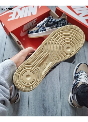 Цветные демисезонные кроссовки мужские nike travis scott x air force low cactus jack найк аир форс No Brand