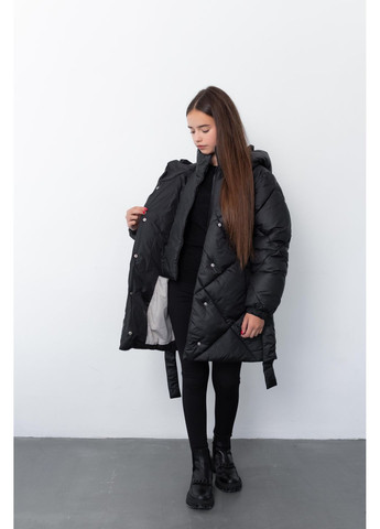 Комбінована зимня куртка маріам чорний Cvetkov Мариам