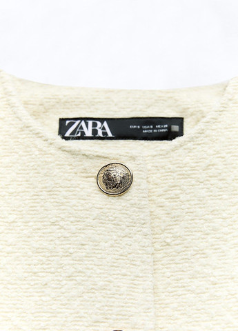 Молочный женский жакет Zara однотонный - демисезонный