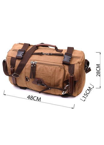 Современный рюкзак-трансформер в стиле милитари из плотного текстиля 22160 Коричневый Vintage (331910231)