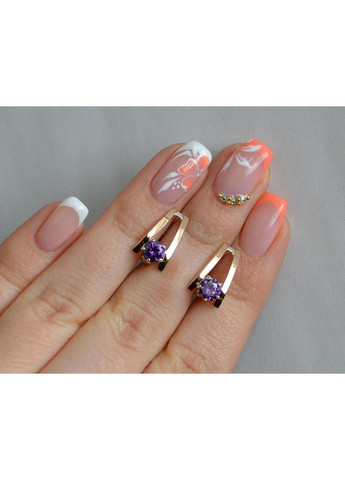 Серебряные серьги с напайками из золота Silver Style (366814258)