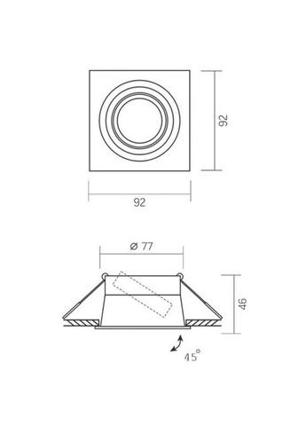 Светильник точечный под лампу GU10 врезной Квадрат Белый (VL-SPF09S-W) Videx під лампу GU10 врізний Квадрат Білий (354227547)