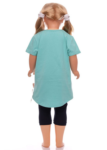 Зелений літній туніка з лосинами трикотажні more бірюзовий 98 см (30510) BABYKROHA