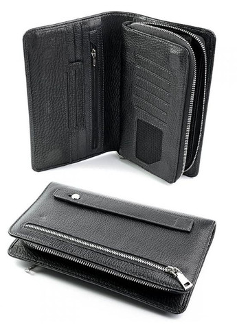 Мужское кожаное портмоне черное No Brand (295377052)