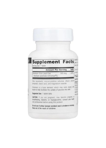 Ultra Chromium Picolinate 500™ 500 mcg - 60 tabs Source Naturals (369398655)