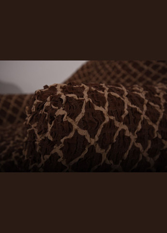 Чехол-накидка без оборки натяжной на кресло concordia комплект 2 шт. (жатка) Темно-коричневый Жирафик Venera (267959543)