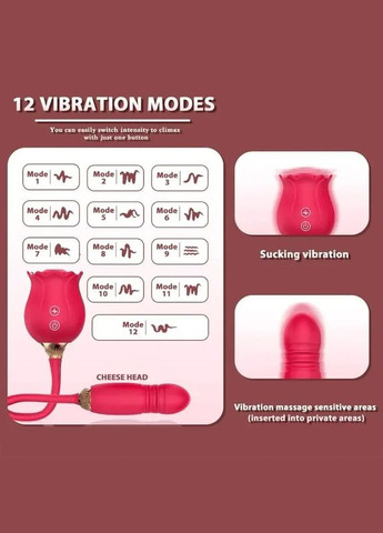 Вакуумный вибростимулятор вибратор Роза красная No Brand (339092258)