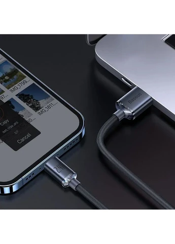 Кабель Crystal Shine Series Fast Charging Data Cable USB to iP 2.4A 1.2 м Black (CAJY000001) Baseus (390049563)