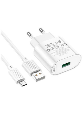 Зарядное устройство для (6931474784827) Hoco C109A Fighter USB QC3.0 + cable Micro 5P White (370017200)