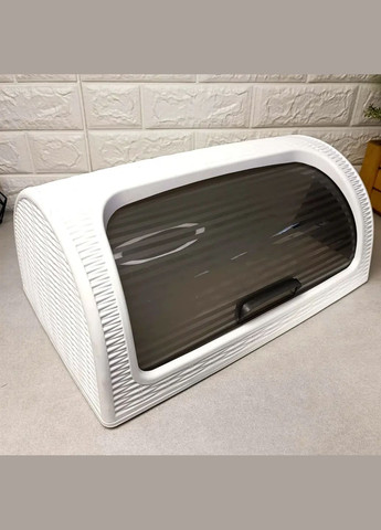 Пластиковая хлебница 05330 Ротанг белая с прозрачной крышкой 41,4 см Dunya (329187538)