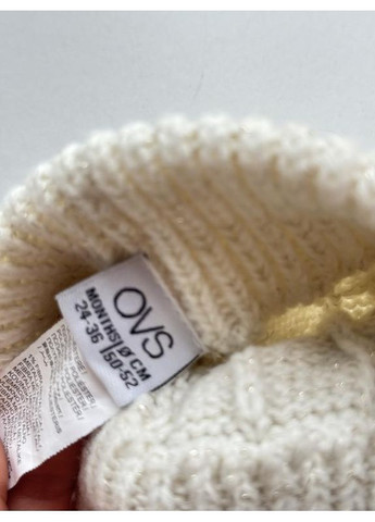 Шапка для девочки с помпоном 1-1,5 молочная OVS (366249111)