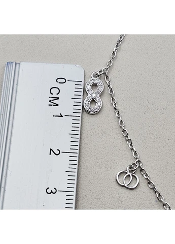 Браслет на ногу серебряный с кубическим цирконием 3,25 г No Brand (370565295)