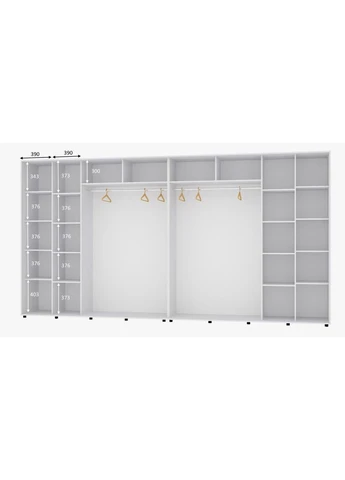 Шкаф-купе четырехдверный Алекса 400*70*200 см Белый Зеркало Алекса (395151143)