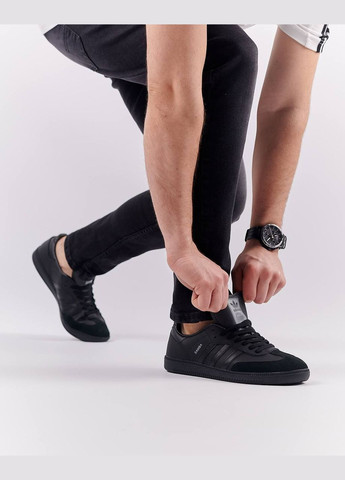 Черные демисезонные кроссовки мужские, вьетнам adidas Originals Samba All Black