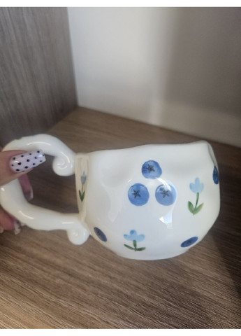 Керамічна чашка 300мл з блюдцем для кави з малюнком ягід OSM (365549114)