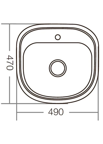 Мойка кухонная Z4947-08-180E (Satin) (ZM0559), нержавеющая сталь, прямоугольная, матовая, 490x470 мм, глубина чаши 180 мм Zerix (399015485)