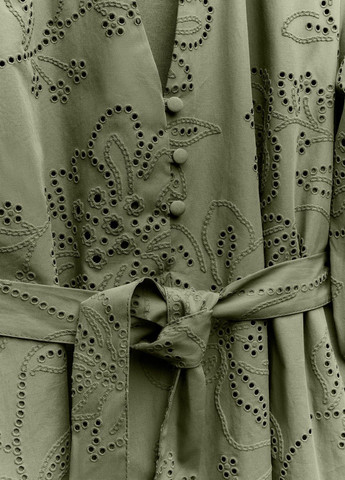 Оливкова (хакі) святковий сукня Zara з орнаментом