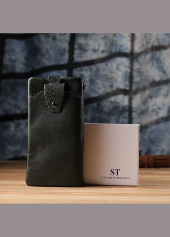 Стильний гаманець для жінок з відділенням під телефон 20х10, 5х2см 23103 Зелений st leather (329198507)