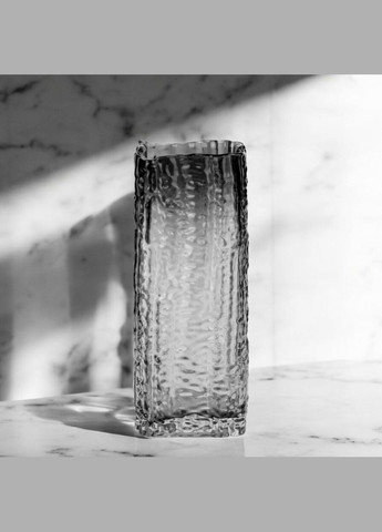 Ваза скляна 25,5 см графіт No Brand (315600308)