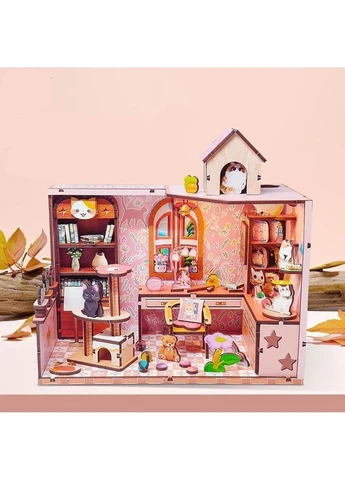 Румбокс Кошачий домик DIY Miniature Room Kit Cat House SJ-014 No Brand (358936299)