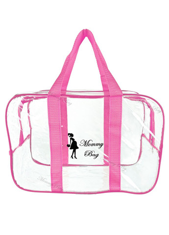Набор из прозрачных сумок в роддом (S, L, XL) Розовый Mommy Bag (280941990)
