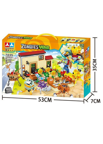 Конструктор набор растения против зомби 1024 деталей Plants vs Zombies в подарочной коробке No Brand (331294684)