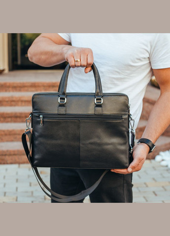 Кожаная мужская черная сумка-портфель для документов Tiding KX-52831 No Brand (335039583)
