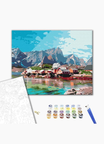 Картина по номерам Поселок в хрустальных горах Рисование по номерам на холсте BS52740 Brushme (308988358)