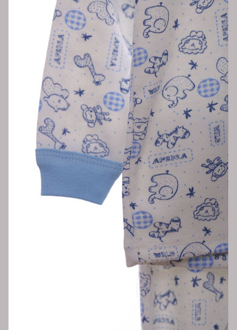 Голубая пижама с длинным рукавом для мальчика трикотажная зоопарк голубой 74 см (37674) BABYKROHA