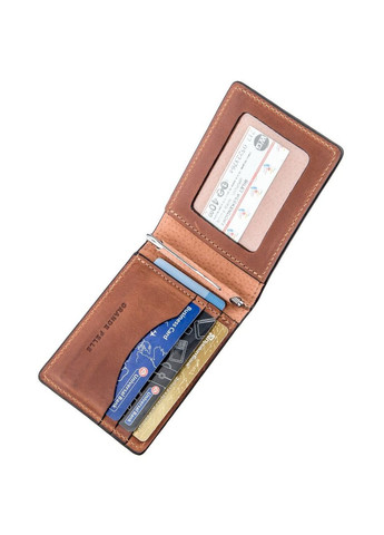 Компактный зажим для денег без застежки 11240 Коричневый Grande Pelle (329440421)