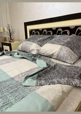 Постільна білизна бавовняна Візерунки Півтораспальна 150 x 220 Бязь Сірий 50 х 70 No Brand (280930069)