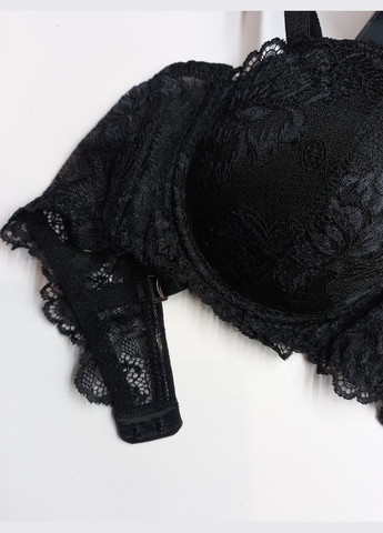 Чёрный роскошный бюстгальтер анжелика с гипюром deluxe лормар Lormar полиамид