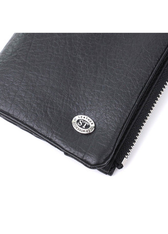 Вертикальный бумажник унисекс из мягкой натуральной кожи 22743 Черный st leather (298111833)