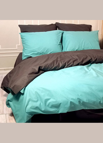 Постельное белье ДУЭТ Мятная лагуна/Антрацит Ранфорс Семейное MERISET (278255619)