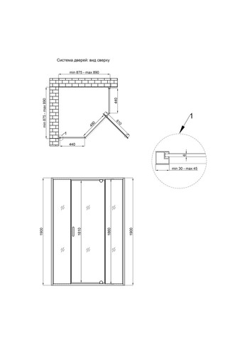 Душова кабіна Leo 90х90 см, скло Clear, CalcLess, 6 мм без піддона Qtap CRM10995-AC6 (341326588)