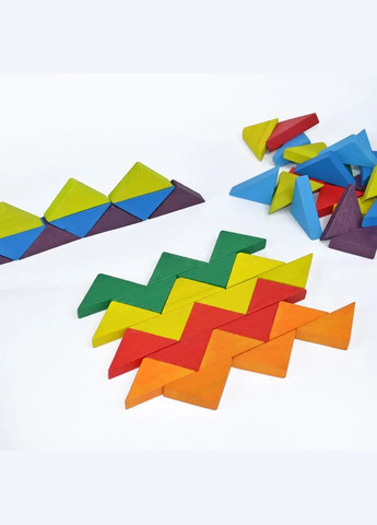 Дерев'яна трикутна мозаїка, 64 елементи () Igroteco 900194 (328448166)