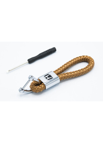 Брелок для автоключей (Хонда) кожаный плетеный (коричневый) Honda (360949191)