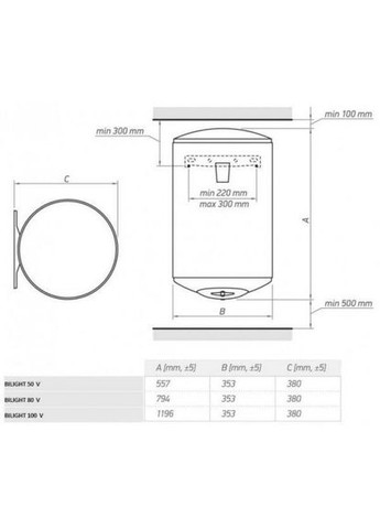 Водонагреватель (бойлер) электрический накопительный BiLight 100 V (GCV 100 44 20 B11 TSRC) накопительный TESY