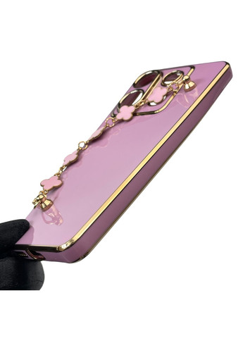 Чехол для телефона POCO X6 женский с ремешком и украшениями и золотой окантовкой на сяоми поко х6 черничный gs1 Xiaomi (366390654)