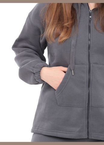 Спортивний костюм жіночий сірий на флісі великий розмір JEANSclub Вільна (302879219)