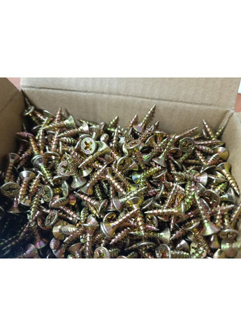 Саморіз універсальний 4×16 мм високоміцний з потайною головкою і повною різьбою для ДВП жовтий цинк (100 шт) Zip-пакет Shenzhen (369717767)