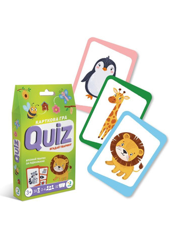 Настільна карткова гра для дітей "Вікторина: Вгадай тварину!" 301244 DoDo Toys (369669638)