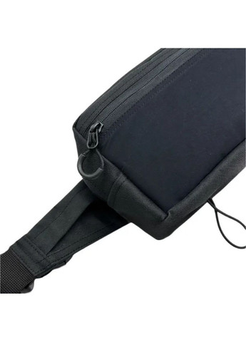 Сумка маленькая бананка с трикотажной вставкой черная. Мужская сумка на пояс. HardKIT 8257210-HK (370239994)