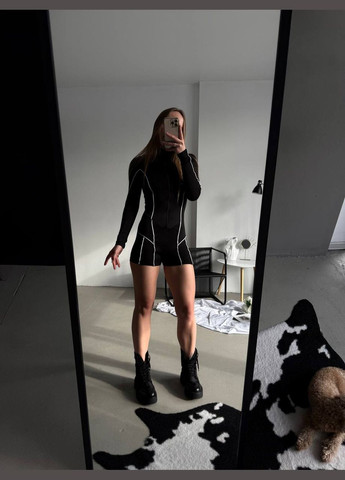 Спортивний комбінезон No Brand комбінезон-шорти однотонний чорний спортивний, кежуал дайвінг