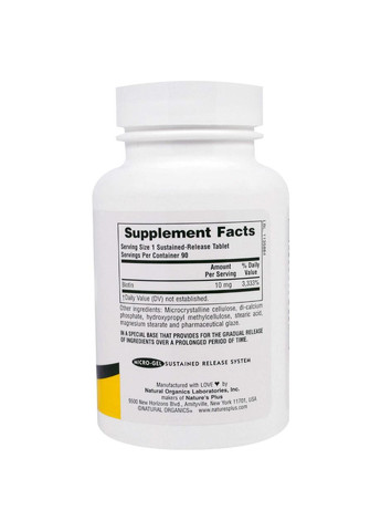 Біотин із уповільненим вивільненням Biotin 90 таб Nature's Plus (359473330)